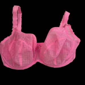 Freya Pink Sheer Mesh Underwire Bra 34FF UK 34H US AA1671BUU